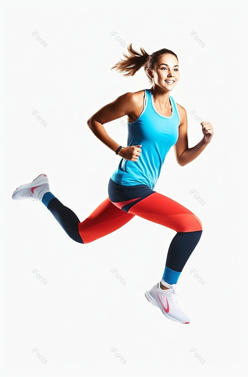 快乐健康跑步女孩跳跃,高清,摄影图,摄影图片,图片大全,摄影图免费下载